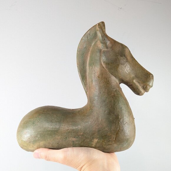 Antique Ceramic Han Dynasty Style Horse Sculpture, Loafing Horse statue - Picture 1 of 10